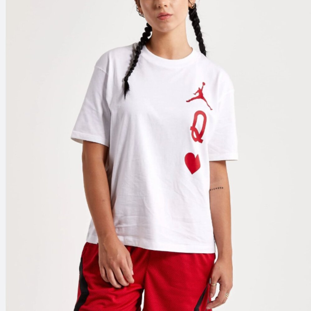 NWOT Womens Jordan Flight Queen Of Hearts Tee